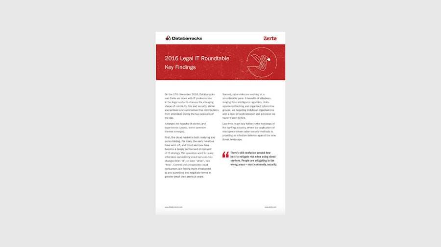 2016 Legal IT roundtable: Key Findings